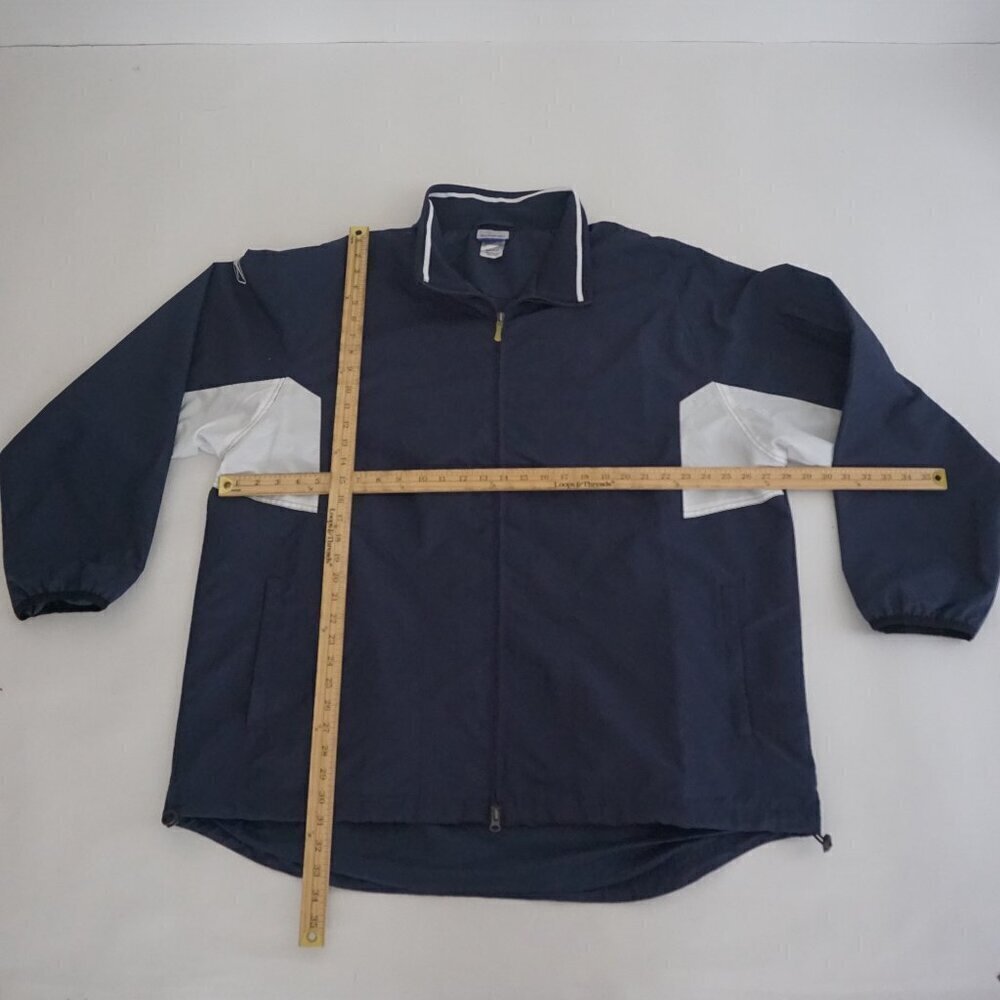 Vintage '90S Reebok Navy White Zip Up Baseball Style Windbreaker Jacket 2XL